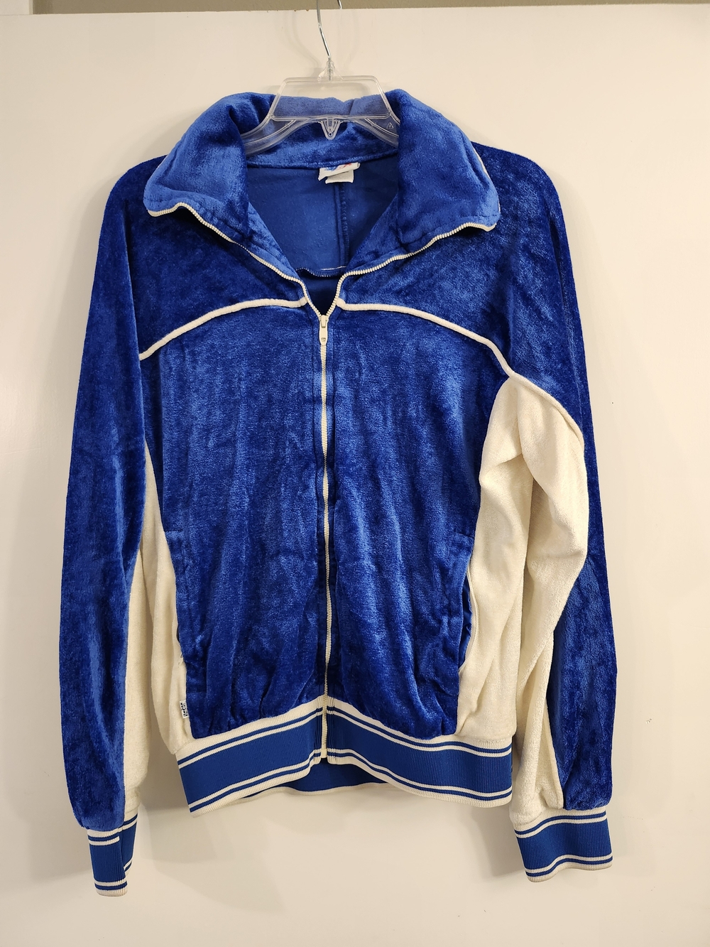 Levi's Royal Blue and Cream Velour 1984 Olympic  Zip-Up Track Jacket